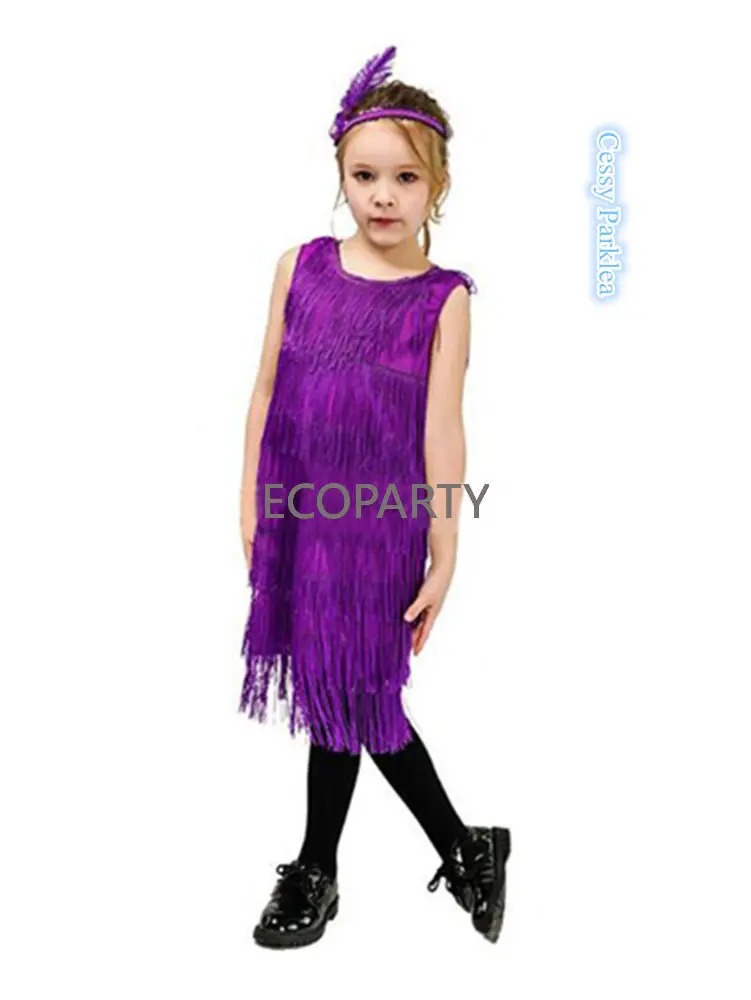 Flapper Girls Black Pink Purple Grey 1920'S Fringed Book Week