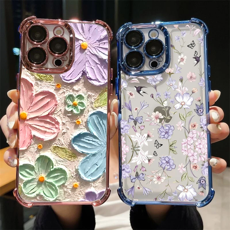 Elegant Floral Oil Painting Phone Case – Premium Protective Casing