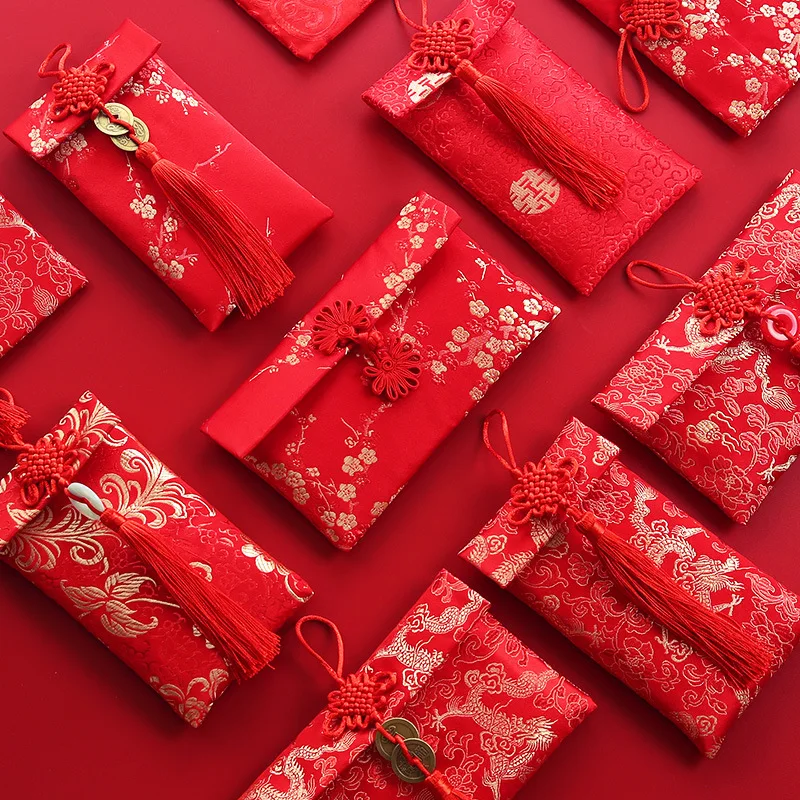 Brocade Red Envelope Personality Money Pocket New Year's Blessing bag Chinese Wedding Birthday Spring Festival Million Hongbao