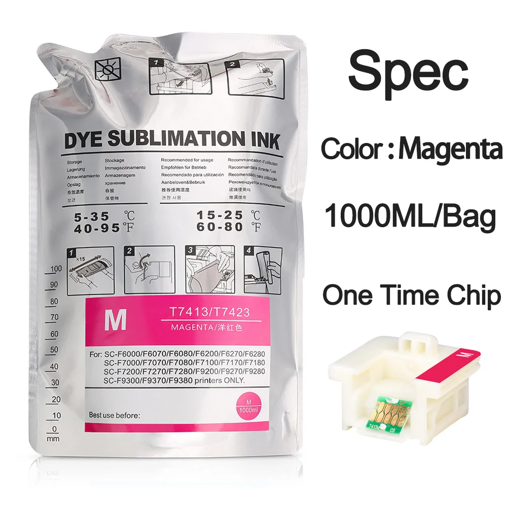 Dye Sublimation Ink Bag, T741X, T7411, T7412,