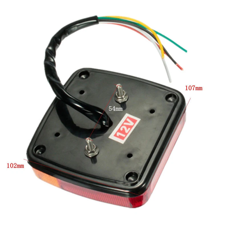 2X 12V 26LED Submersible Trailer Lights Stop Tail Turn Signal Lights License Number Plate for Trailer Truck RV