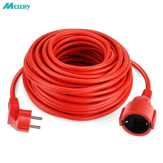 Power Strip Extension Cord 5/10/20m Cable 16A EU Outlets 4000w Electric Schuko 1.0mm Red Indoor Outdoor Plug Sockets Engineering
