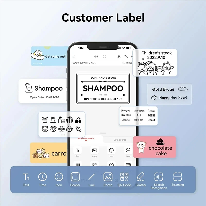 Mini Thermal Portable Label Printer - Self-Adhesive Barcode & Price Tag Labeling Machine