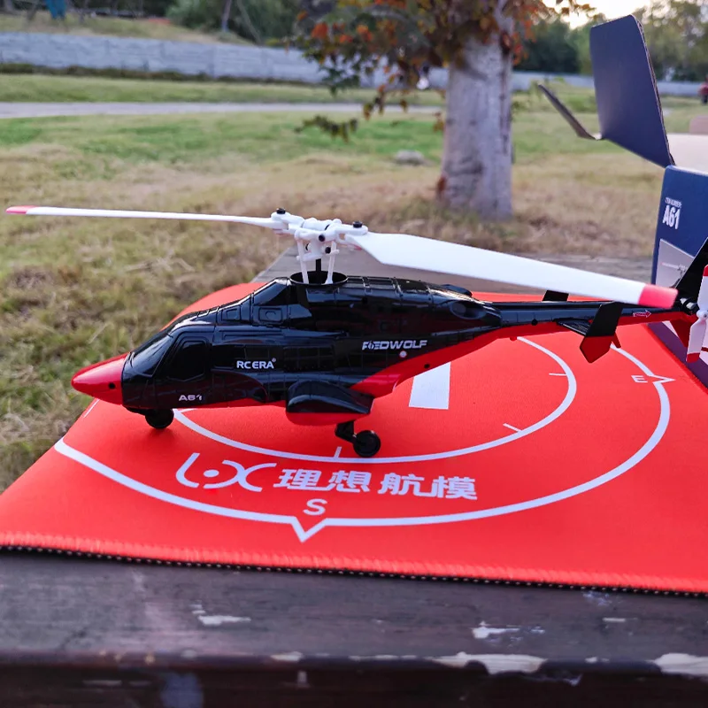 Hélicoptère RC télécommandé 2.4G rouge et noir, vue de côté, portée 80-120m, choix de couleurs disponible