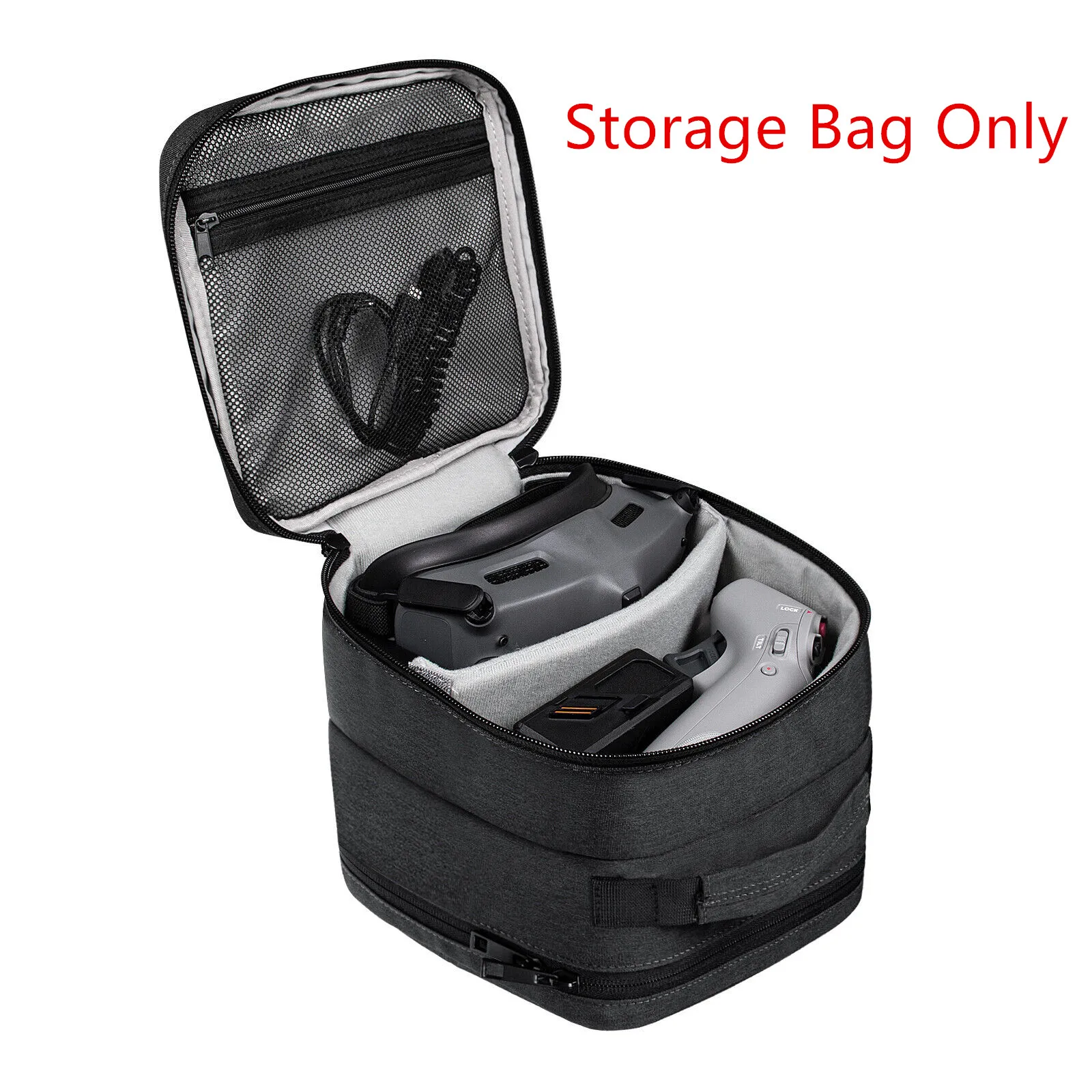 

1Pc Mini Storage Bag For DJI Avata Drone / DJI Goggles 2 Black Solid Polyester Double Layer Protable Handbag High Capacity Bags