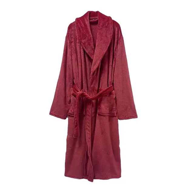 2025 Robe en flanelle pour femmes, peignoir épais et chaud en polaire avec poches, chemise de nuit longue en peluche douce pour l'hiver, vêtements de nuit
