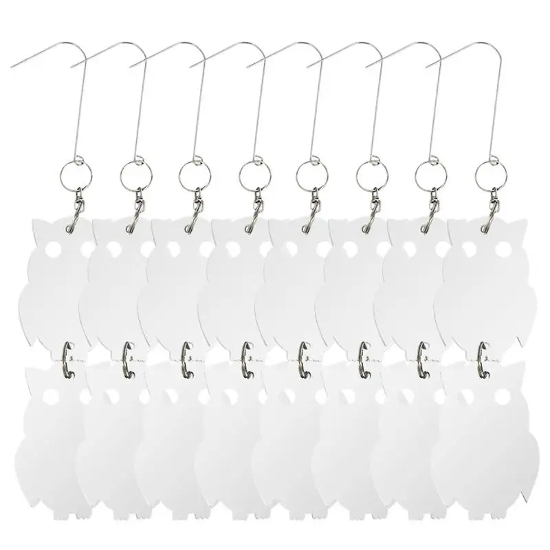 

Bird Scare Discs 8PCS Acrylic Extra Sparkly Owl Wind Spinner Wind Sculpture Outdoor Hang Decoration Garden Decor For Scaring