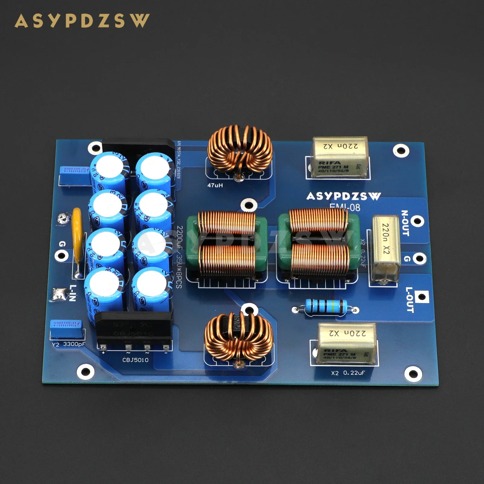 EMI-08 HIFI 초저소음 EMI AC 전원 필터 DIY 키트, 전원 정화 필터 소켓용 마감 보드 15A