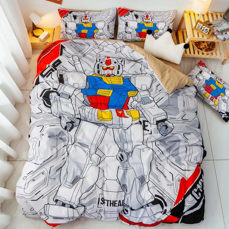 Bedding Sets GUNDAMS US/Europe/UK Size Quilt Cartoon Piece Bed Cover Duvet Cover Pillow Case 2-3 Pieces Sets 