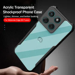 Clear Acrylic Back Cover with Hybrid Rubber Shockproof Protection for Edge 60 Fusion (Black)