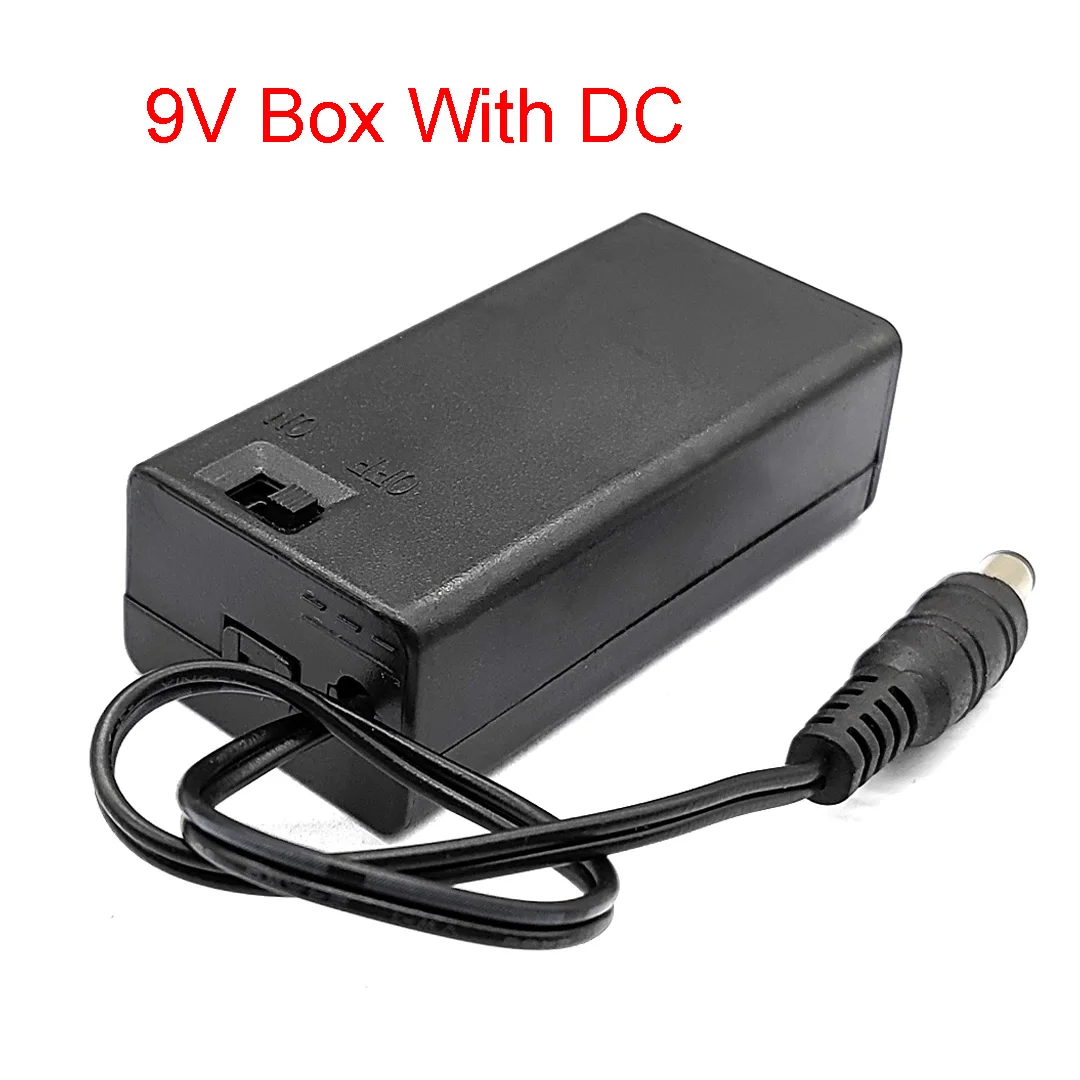 Battery Holder 9V battery holder box cover ON/OFF switch cable DC head case DIY