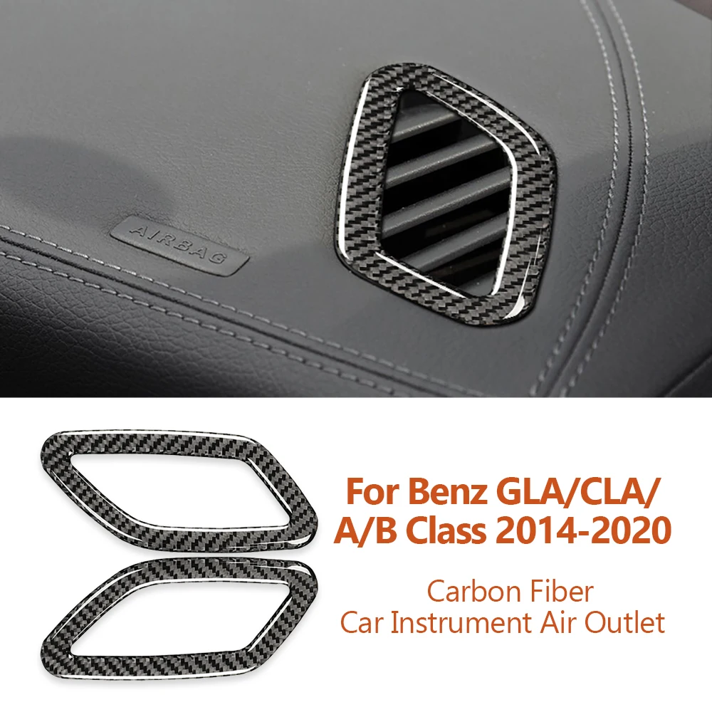 

For Mercedes Benz 2014-2020 GLA/CLA/A/B-Class Carbon Fiber Car Instrument Panel Air Outlet Decorative Sticker Auto Accessories
