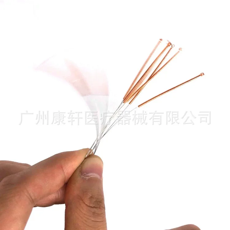 100 pcs copper hand acupuncture needle for single use with tube HuaTuo acupuncture needle