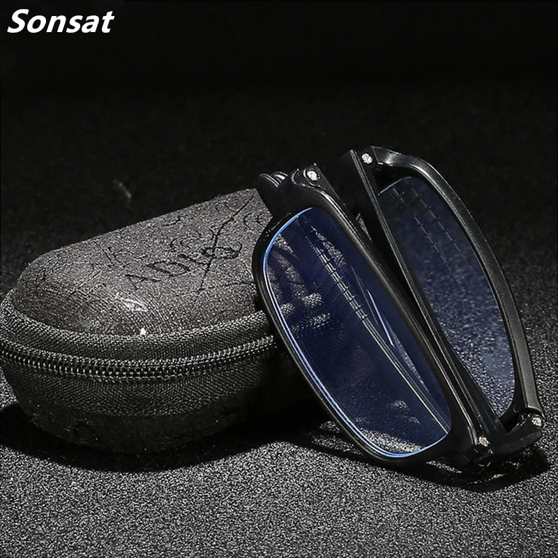 

Square Fashion Foldable Reading Glasses For Women Men Protable Smart Glasses With Case Frame Eyeglasses Men gafas de lectura