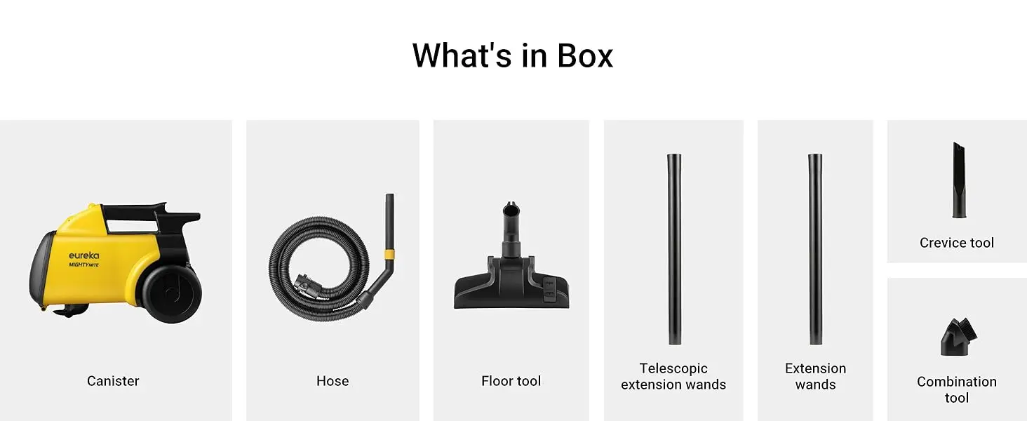 Powerful canister vacuum cleaner for Whole-House Cleaning, inlcuding crevice tool and dust bags