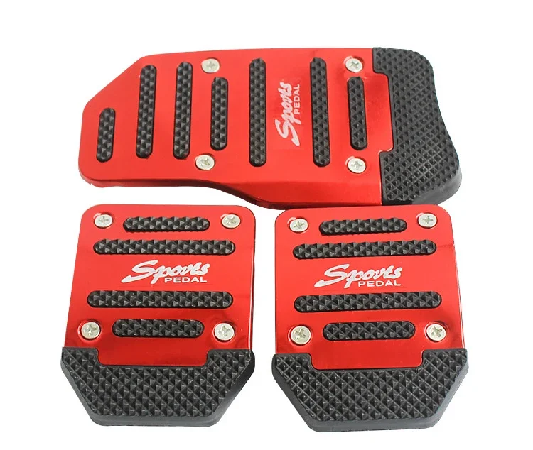 3-Piece Car Pedal Covers - Non-Slip Silver Alloy Upgrade For Manual Transmission