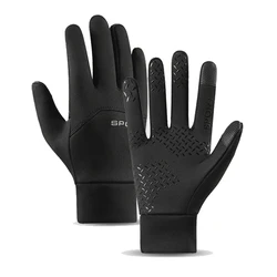 Men's Waterproof Winter Cycling and Outdoor Sports Gloves - Touchscreen-Compatible, Non-Slip, Warm Full-Finger Design - XL (Black)