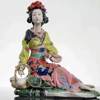 Chinese Classical Ancient Beautiful Women Statue Xi Shi Lady Art Sculpture Ceramic Craft Home Decoration Gift Ornament Art 1