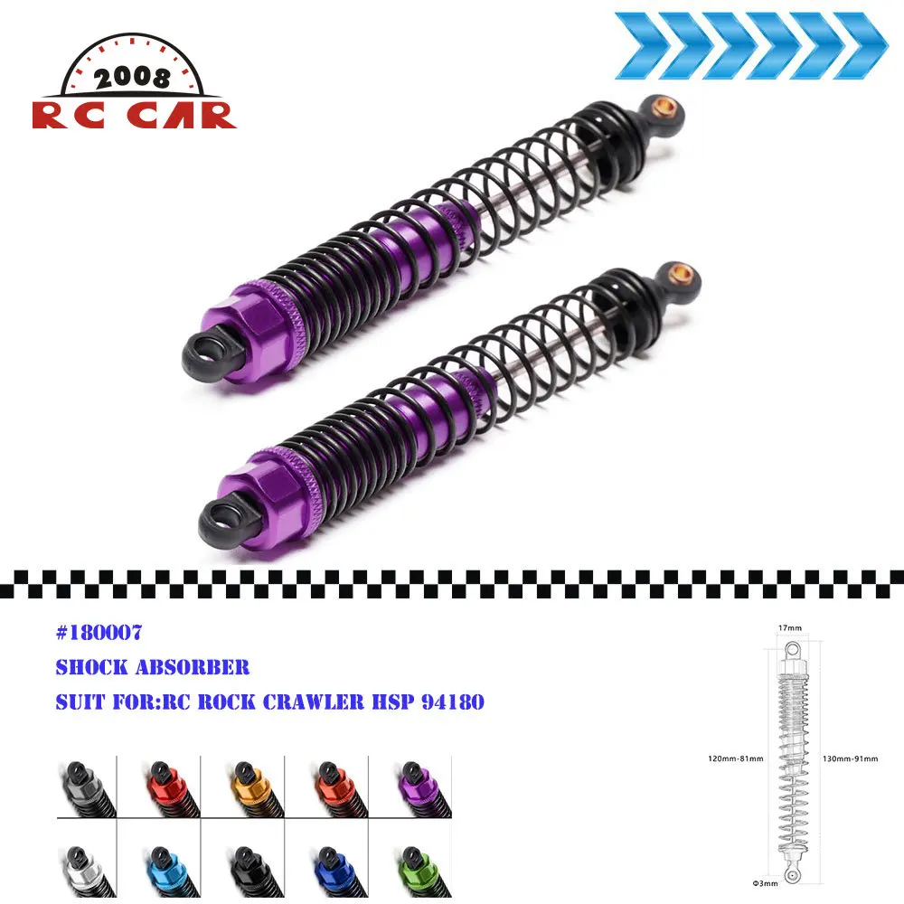 2PCS  Adjustable Oil Shock Absorber Damper RC Rock Crawler Car 180007 HSP 94180 1:10 image_0