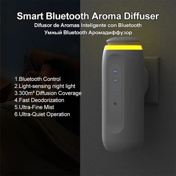 Smart Bluetooth Aroma Diffuser with Auto Light Sensor And Timer LED Display Visual Odor Eliminator Long-Lasting Night Light 1