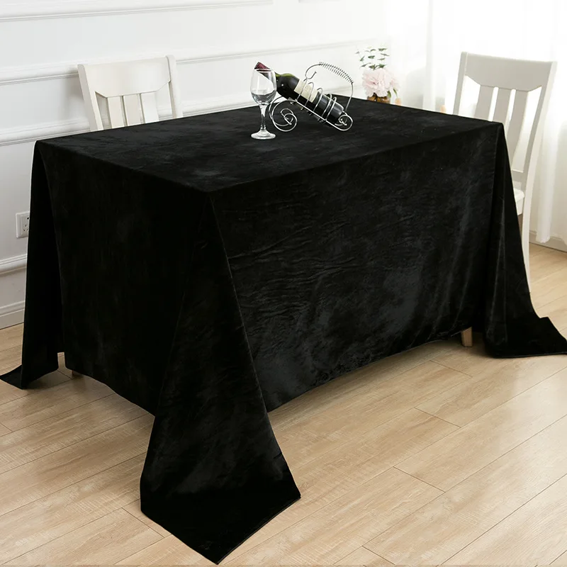 

Golden velvet cloth rectangular household solid color table cloth yellow