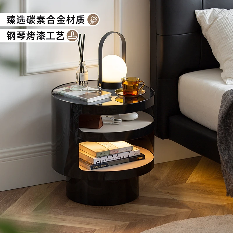 Living Room Small Nightstands Storage Auxiliary Black Narrow Bedside Table Nordic Fashion Mesilla House Furniture GXR45XP