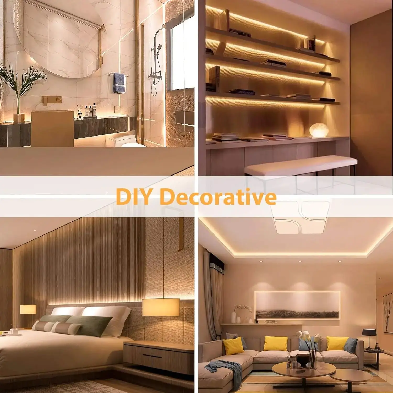 LED Light Strip 5V USB Touch Switch Dimmable Flexible for Room Home Decor