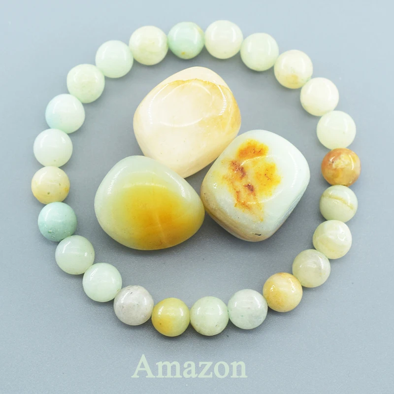 Браслет из камня амазонита, розовый кварц, аметист, тигровый глаз, агат, бусины из натурального камня, браслет для женщин и мужчин, подарок