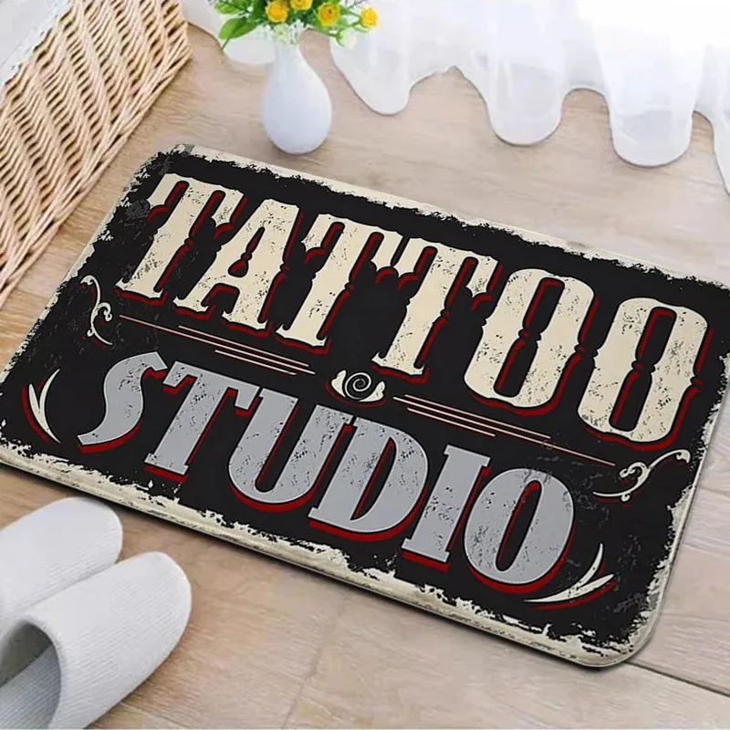 Tattoo Shop Mat Indoor Welcome Doormat Washable Bathroom Bedroom