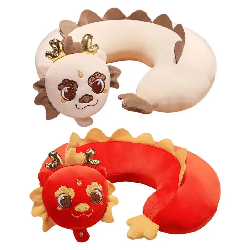 

Soft U Shaped Dragon Pillow Year of the Dragon Neck Pillow Airplane Pillow Ergonomic Cartoon Neck Support for Kids & Adults