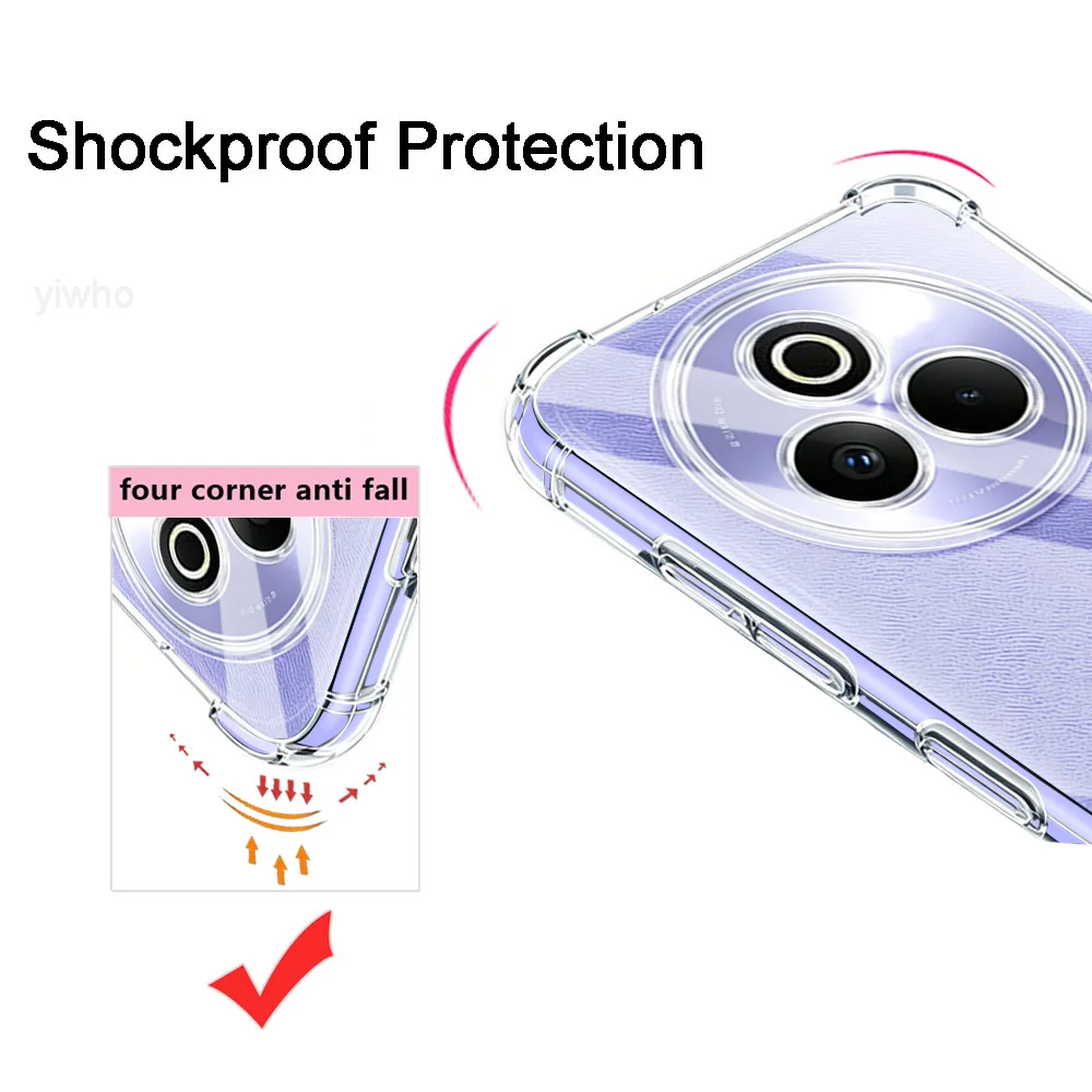 Clear Shockproof TPU Phone Case with Corner Protection, Crystal Transparent Back Cover