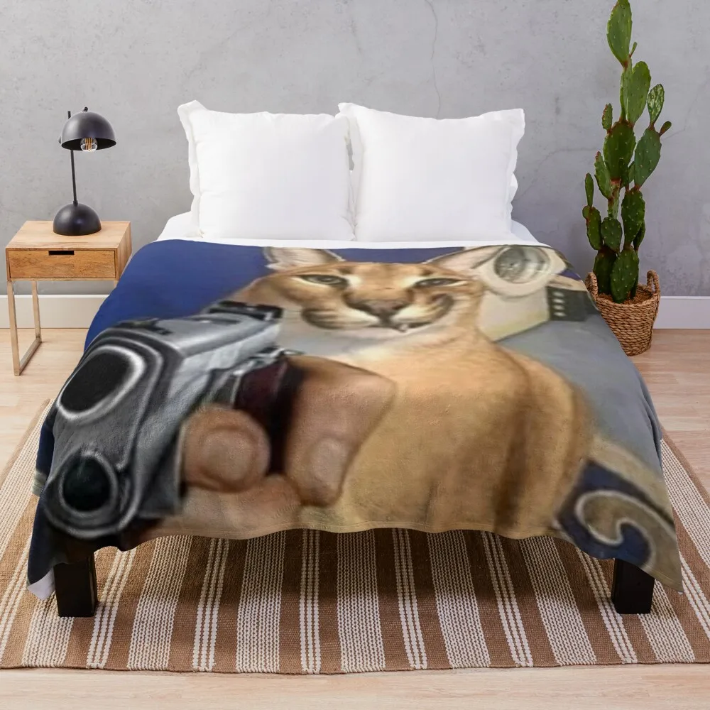 

Gangster Floppa Throw Blanket Blanket Fluffy Fluffy Soft Blankets Plaid on the sofa