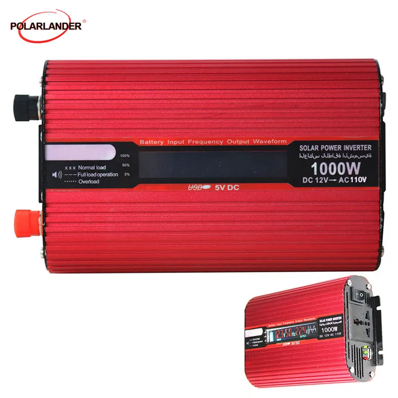 

Автомобильный инвертор с USB-преобразователем мощности, 1000 Вт, 12 В-110 В