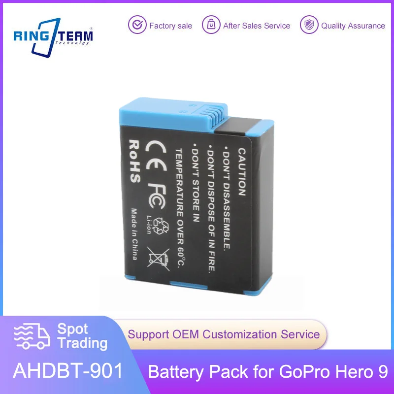 Per Gopro Hero 9 10 11 Black Action Camera Ahdbt-901 Batteria Ricaricabile Agli Ioni Di Litio