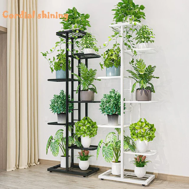 Cordlal Shining Stand For Flowers Iron 6/7/8Layers Plant Holder Storage Shelf Pot Rack Organizer Home Garden Decoration 1