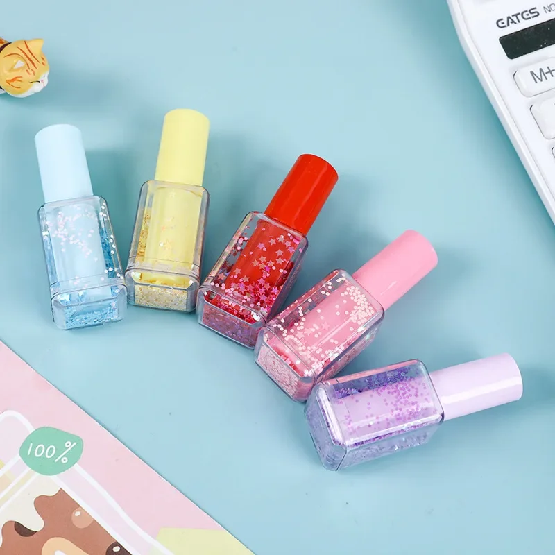 6 Pieces Nail Polish Bottle Creative Highlighter Pen Cute Kawaii Graffiti Marker Paint Stationery drawing Lovely Sweet highlighter pen,marker pen,highlighter marker