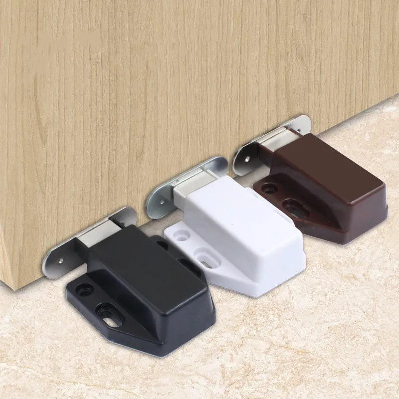 Invisible Cabinet Catches Hidden Magnetic Bouncer Door Catches Handle Free Plastic Adjustable Drawer Bouncer Hardware Accessory