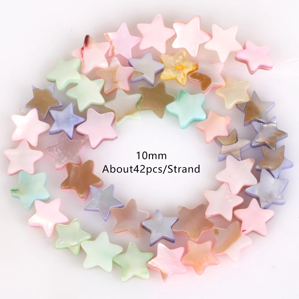 Natürliche Macaron-Muschelperlen, Love Hreat Star, Mondwürfel, flach, rund, lose Distanzperlen, Kunsthandwerk für DIY-Schmuck, Armbandherstellung, 38,1 cm – Detail 10