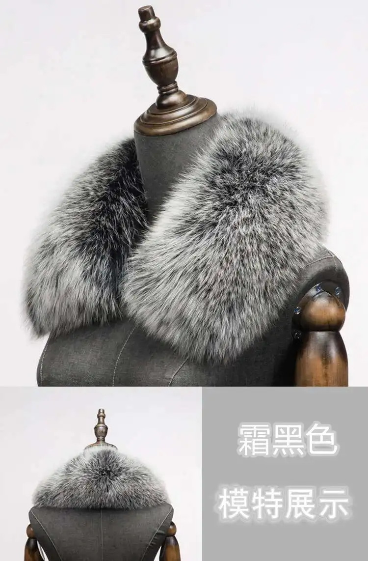 Winter Natural Fox Fur Scarf Square Collar For Men Short Scarves Neck Warm Thick Scarves Real Fox Fur Shawl Male Coat Decorate