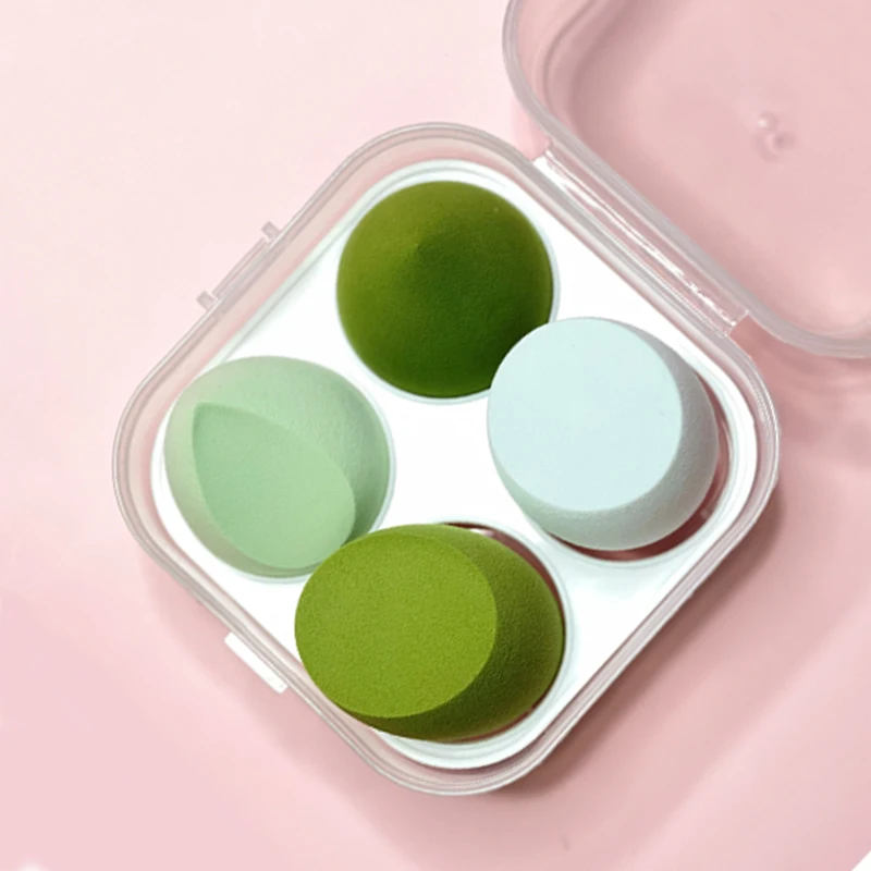 4pcs Makeup Sponge Powder Puff Dry and Wet Combined Beauty Cosmetic Ball Foundation Powder Puff Bevel Cut Make Up Sponge Tools 4
