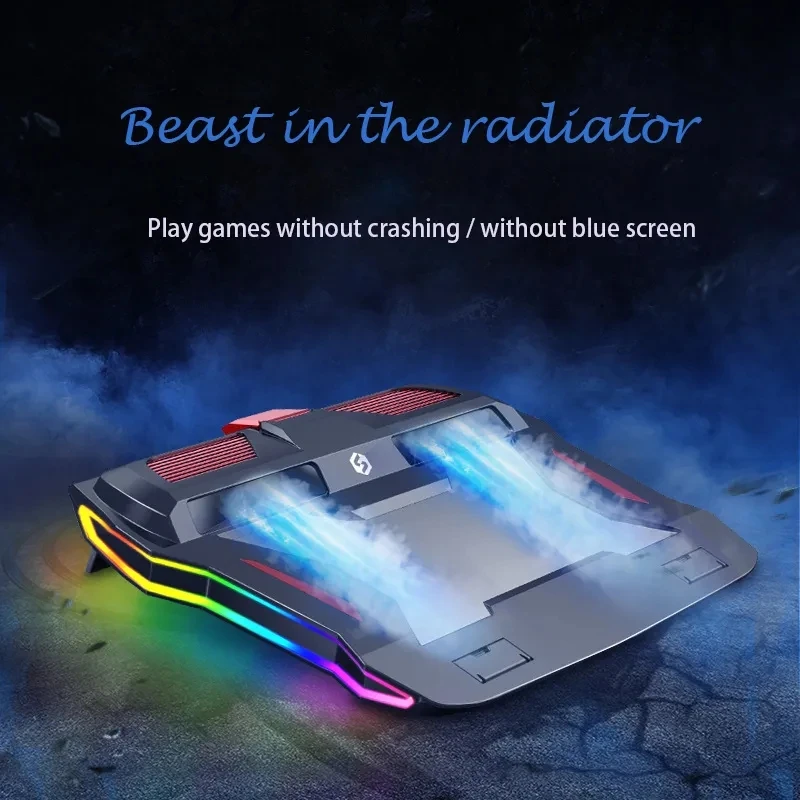 

2020 New RGB Gaming Laptop Cooler Adjustable Notebook stand 3000 RPM Powerful Air Flow Cooling Pad For 12-17 inch Laptop