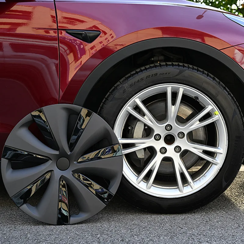 Wheel Hub Covers Wheel Hub Caps 4PCS 19Inch Hubcap Wheel Cover Full Rim Cover For Tesla Model Y Accessories