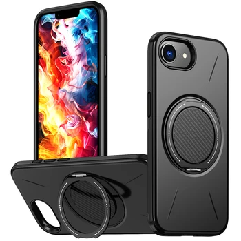 360° Rotating Magnetic Stand Holder Phone Case for iPhone 17E 16E Magsafe Shockproof Bracket Covers Funda 1