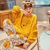 Donald Duck Pajamas Winter Thickening Flannel Pajamas Cartoon Cute Soft Casual Warm Comfortable Home Clothes Set 3
