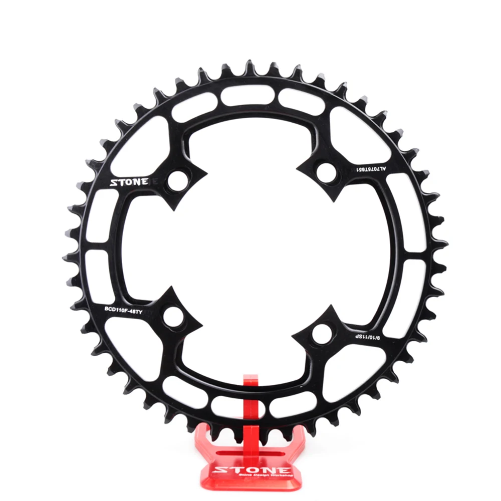 Steinlegierung 7075 Kreis Einzelkettenblatt BCD110mm 110F 4 Arme für FSA SLK Rennrad Kettenblatt Kettenblatt – Detail 3