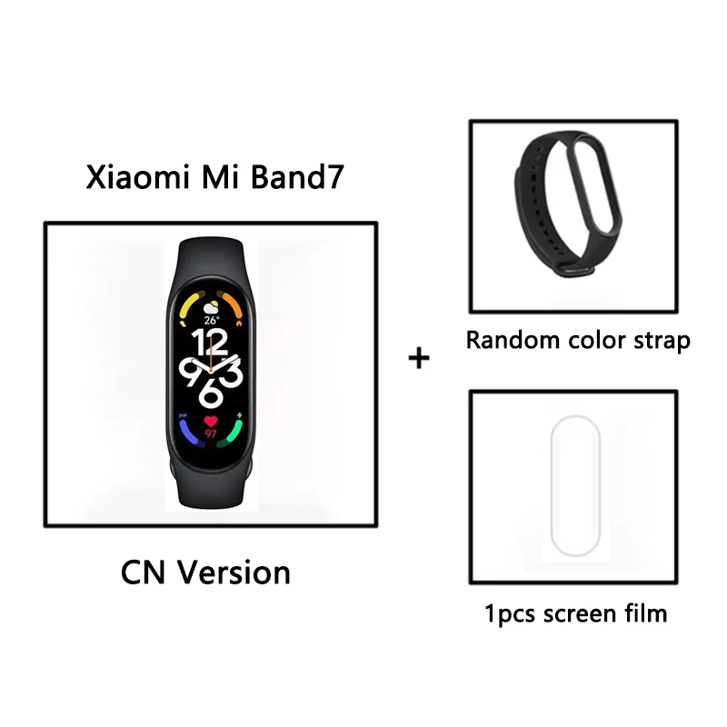 Xiaomi Mi Band 7 CN version Smart Bracelet kit 1.62" AMOLED Display Blood Oxygen Fitness Traker Heart Rate Waterproof smart bracelet kit