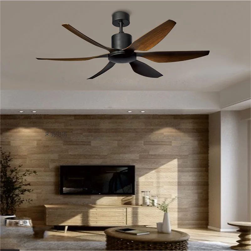 Nordic large country industrial wind ceiling fan 66 inch LED light DC American retro remote restaurant living room ceiling fans
