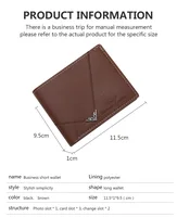 Men's Slim Money Clip Wallet Credit Card ID Holder Casual Male Leather Short Multi Card Holder Purses Business Man Bifold Wallet 5