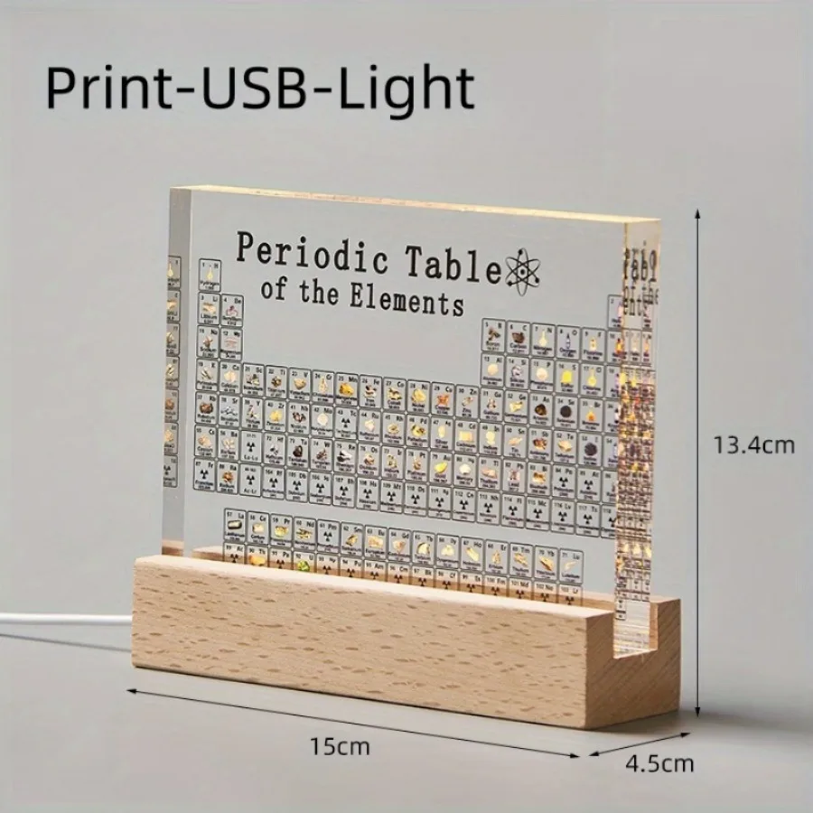 Acrylic Periodic Table Figurines Mendeleev Printing Element Periodic Table Desk Decor Chemistry Display House Accessories Gift