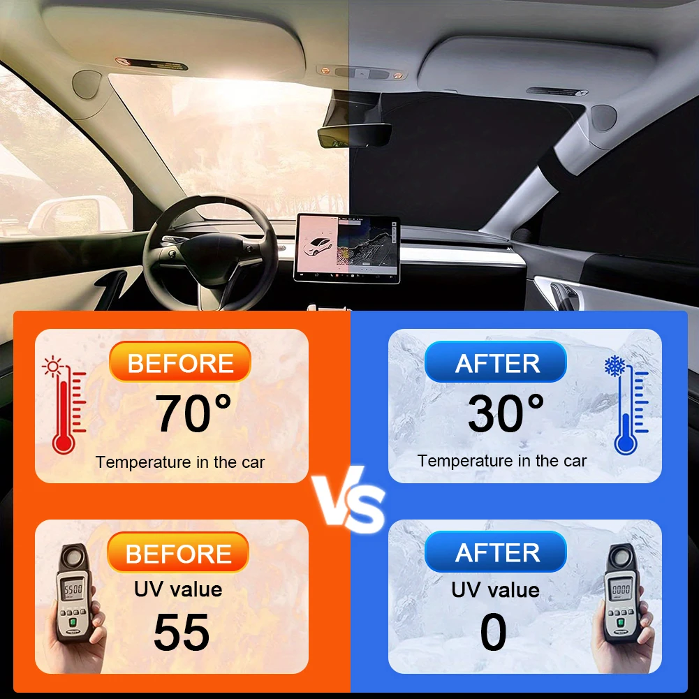 8Pcs/Set Car Multi Sun Shade Ultraviolet Isolation Blackout Visors Auto Windows Privacy for Tesla Model Y 2020-2024 Accessories